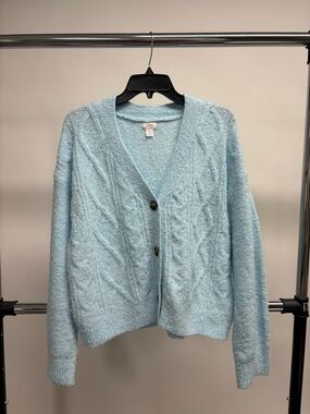 Target Auden Light Blue Cable Knit Button Cardigan